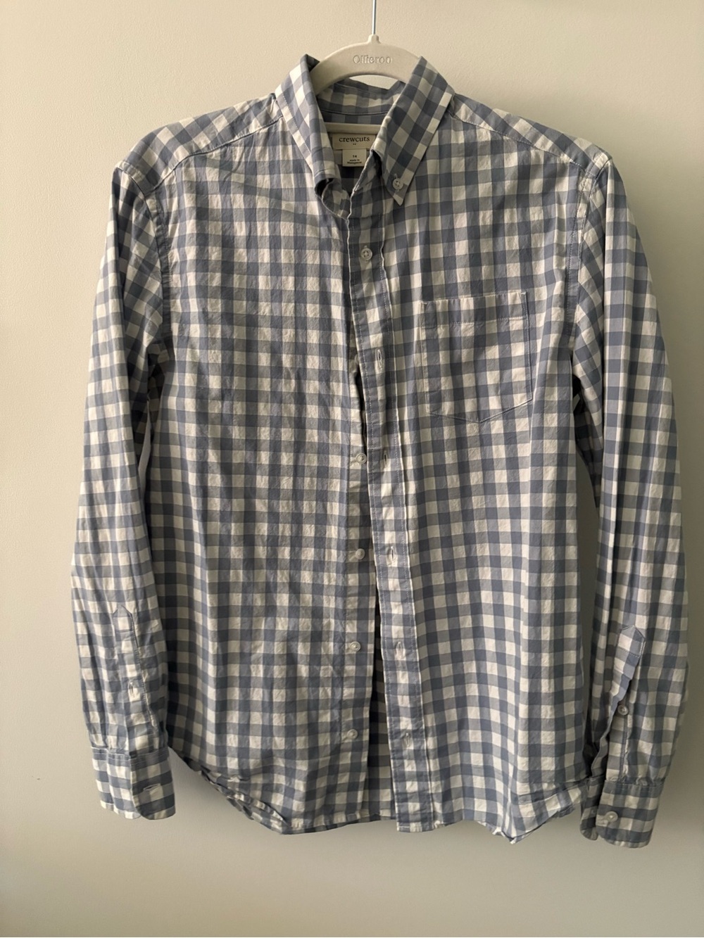 Crewcuts Light Blue and White Gingham Button-Down Shirt